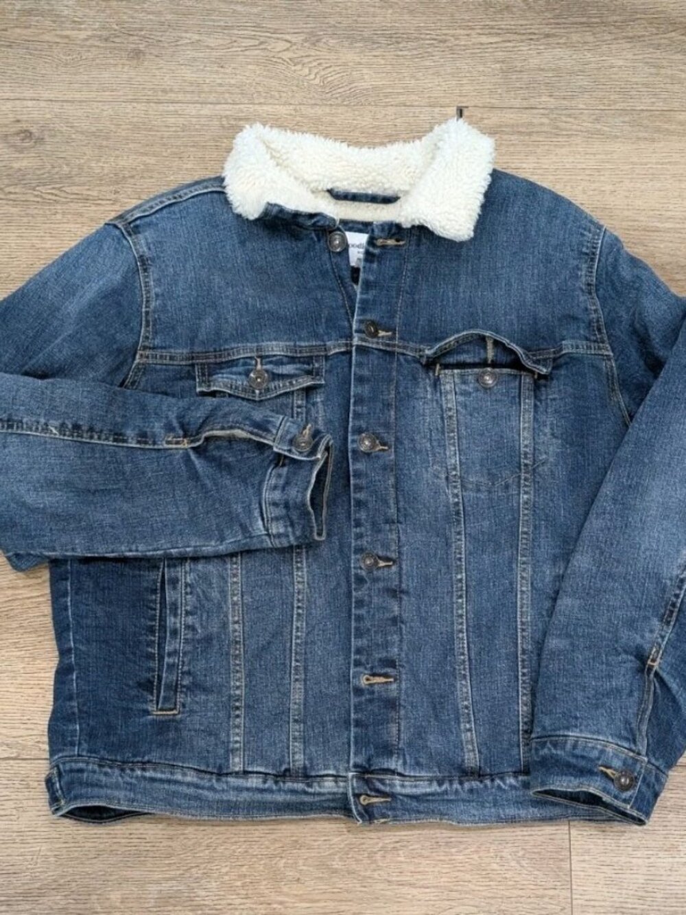 Men’s Goodfellow & Co Trucker Denim Sherpa Jacket Size Large